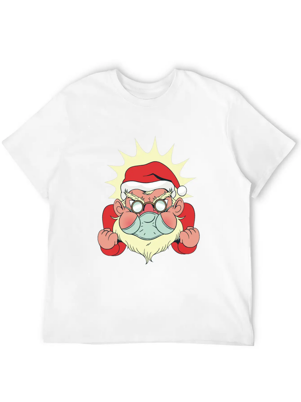 Angry Santa With Facemask Stylish Everyday T-Shirt – Unisex Basic Cotton Tee