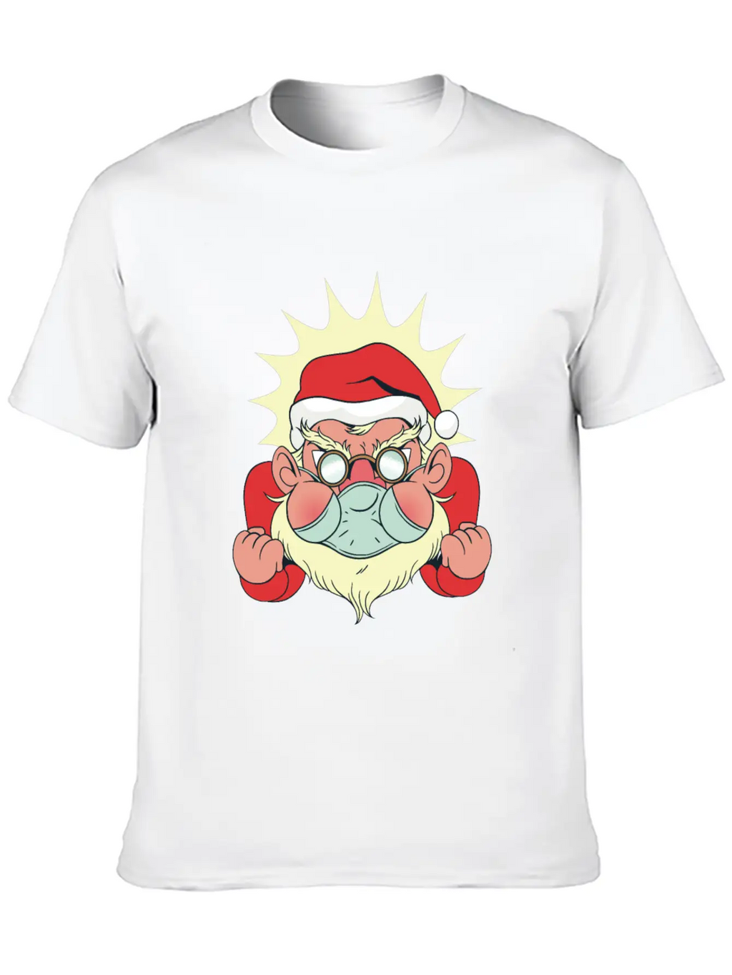Angry Santa With Facemask Stylish Everyday T-Shirt – Unisex Basic Cotton Tee