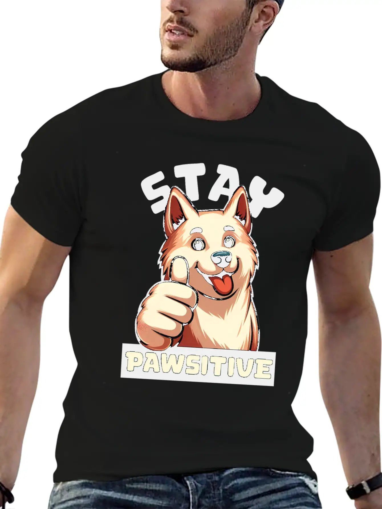 Animal Hospital - Stay Pawsitive Relaxed Everyday Tee – Lightweight And Durable Cotton