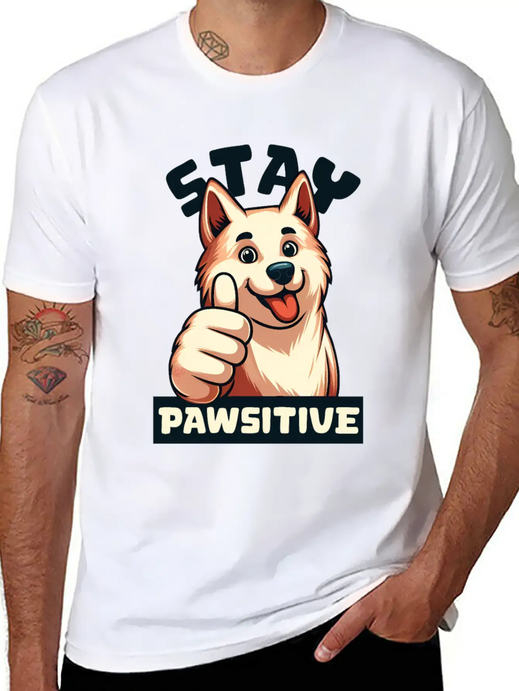 Animal Hospital - Stay Pawsitive Relaxed Everyday Tee – Lightweight And Durable Cotton
