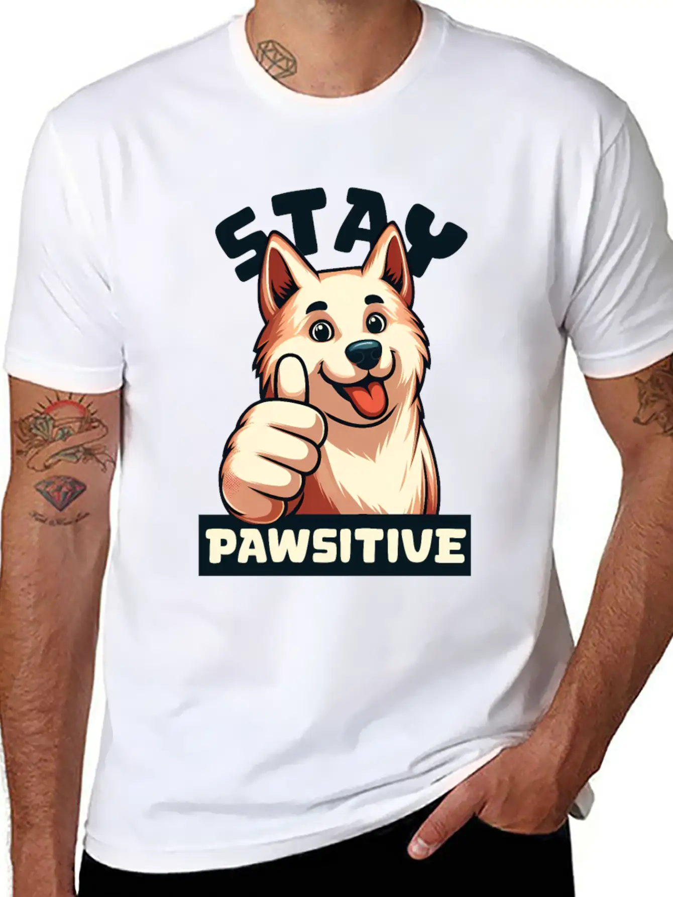 Animal Hospital - Stay Pawsitive Relaxed Everyday Tee – Lightweight And Durable Cotton