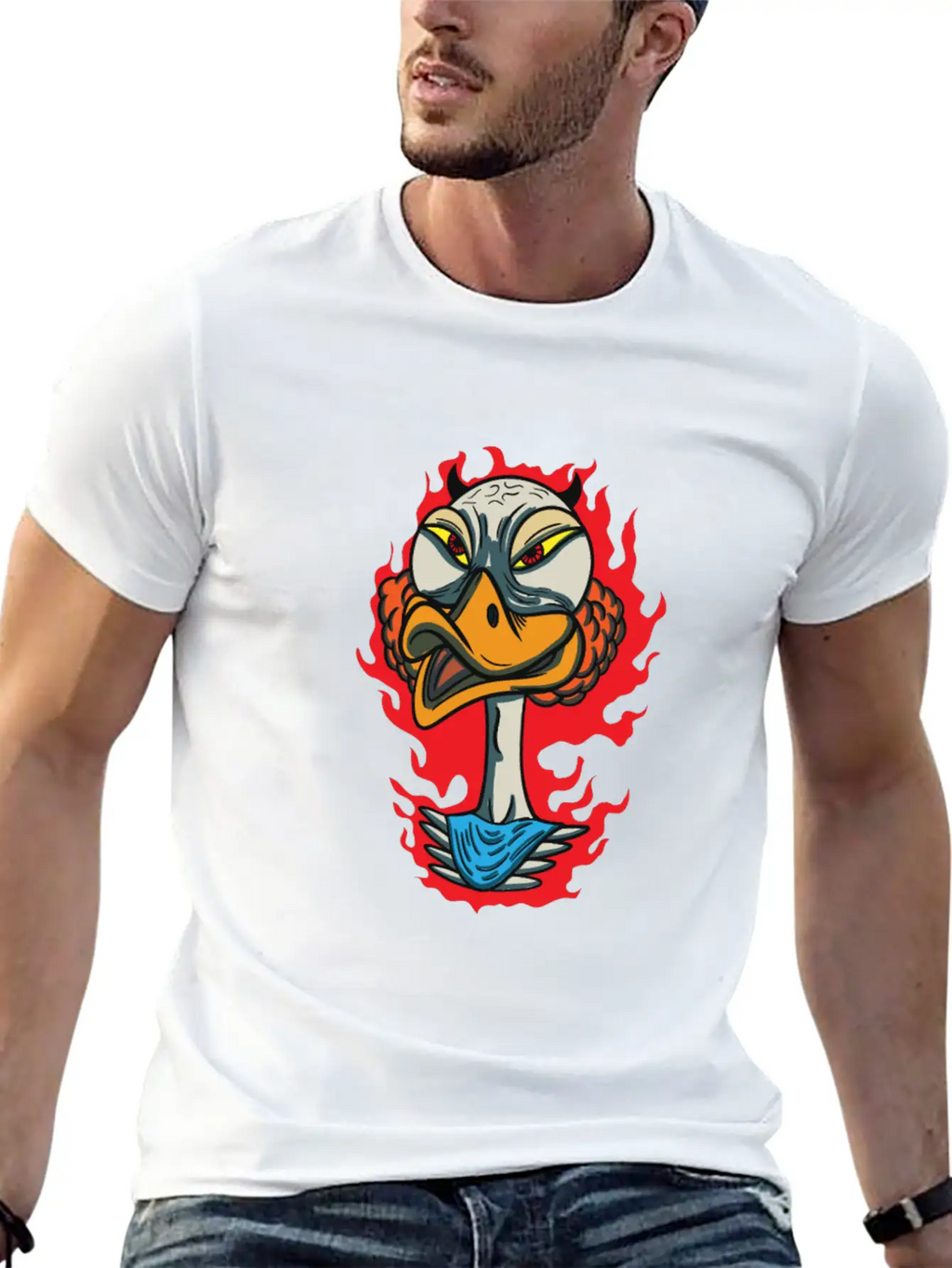 Animals Angry Duck Face Breathable Graphic T-Shirt – Perfect For Casual Days