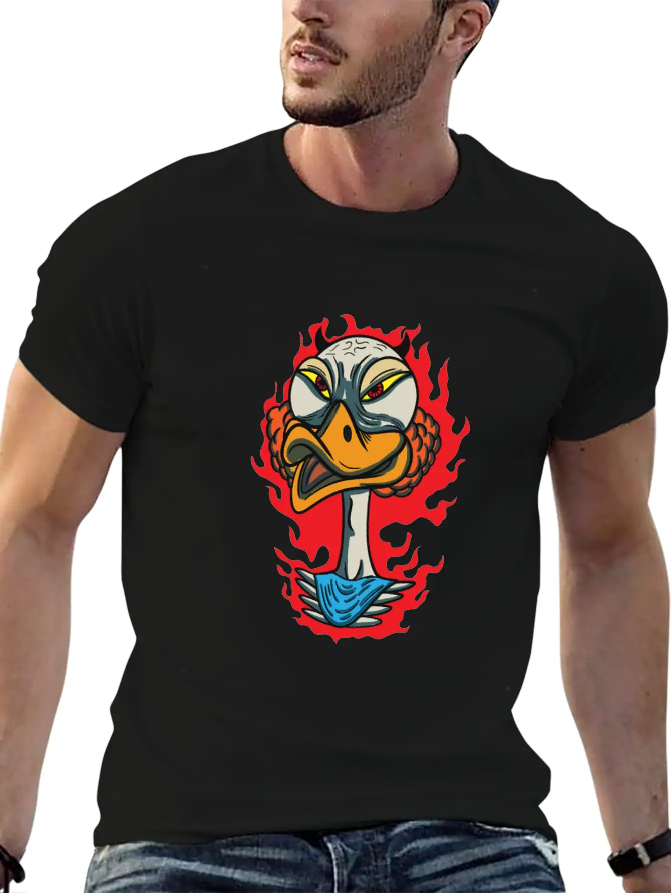 Animals Angry Duck Face Breathable Graphic T-Shirt – Perfect For Casual Days