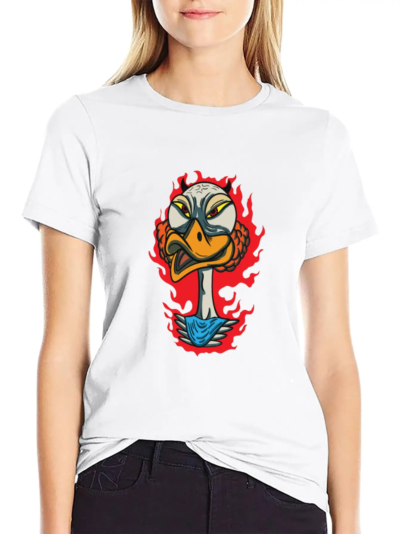 Animals Angry Duck Face Breathable Graphic T-Shirt – Perfect For Casual Days