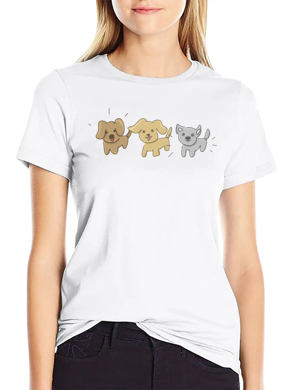 Animals Symbols Three Dogs Dog Relaxed Everyday Tee – Lightweight And Durable Cotton