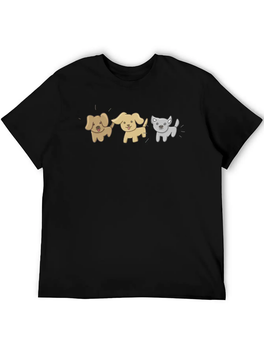 Animals Symbols Three Dogs Dog Relaxed Everyday Tee – Lightweight And Durable Cotton