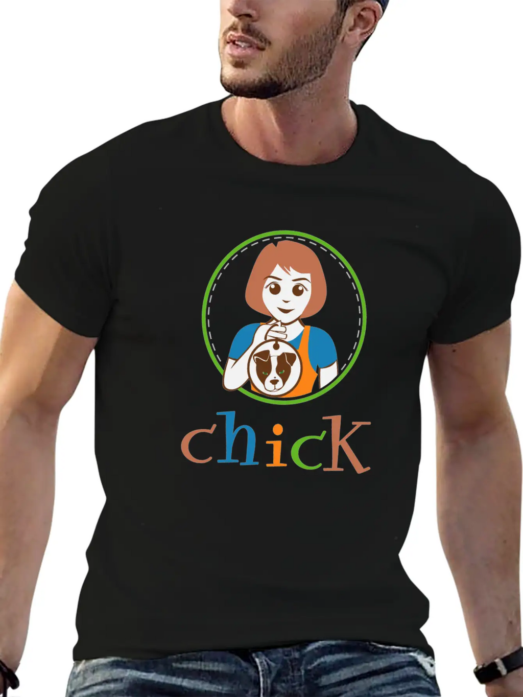Anime Character Girl With A Dog Tag Classic Cotton Tee – Unisex Comfort For Any Season