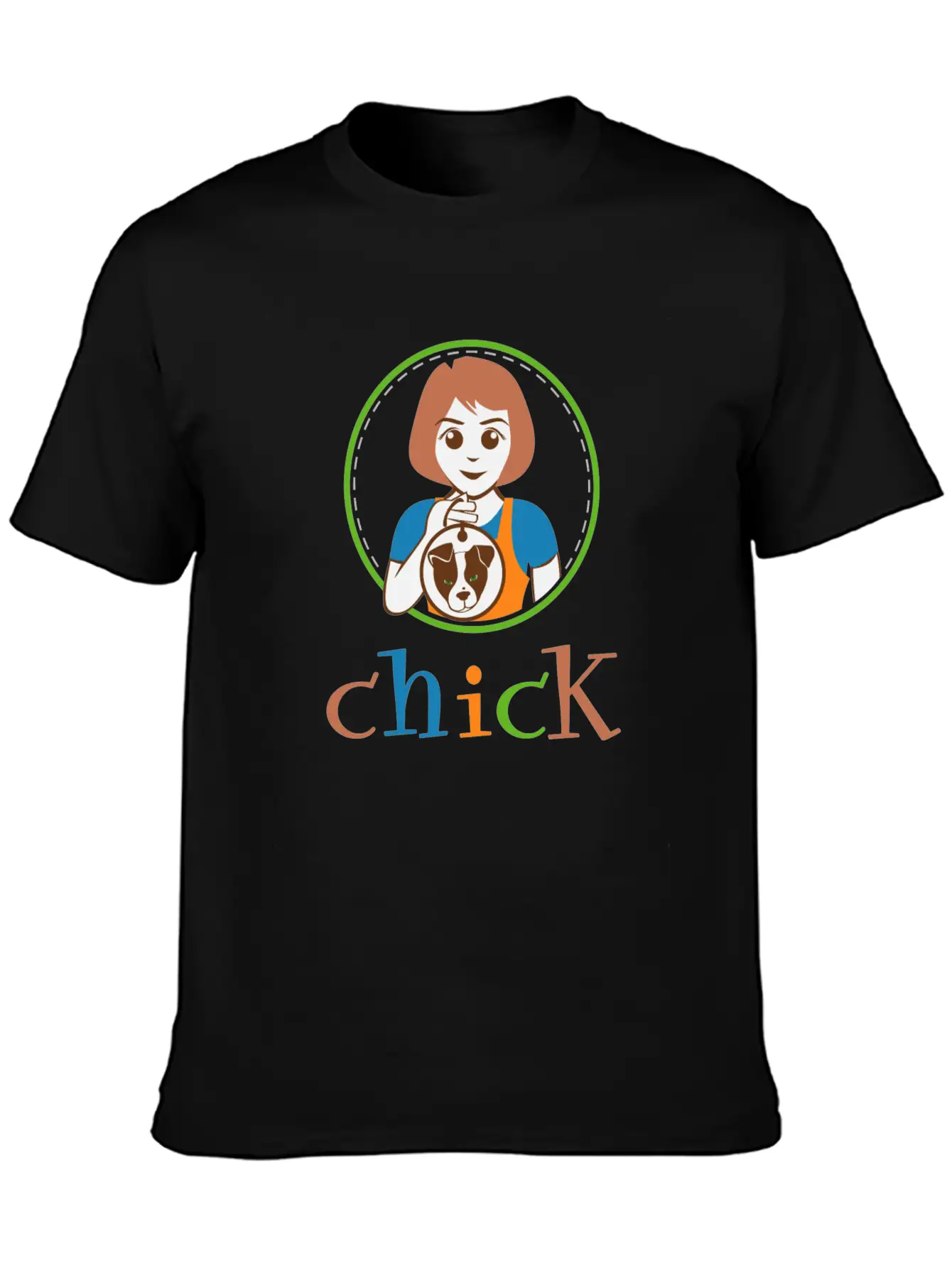 Anime Character Girl With A Dog Tag Classic Cotton Tee – Unisex Comfort For Any Season