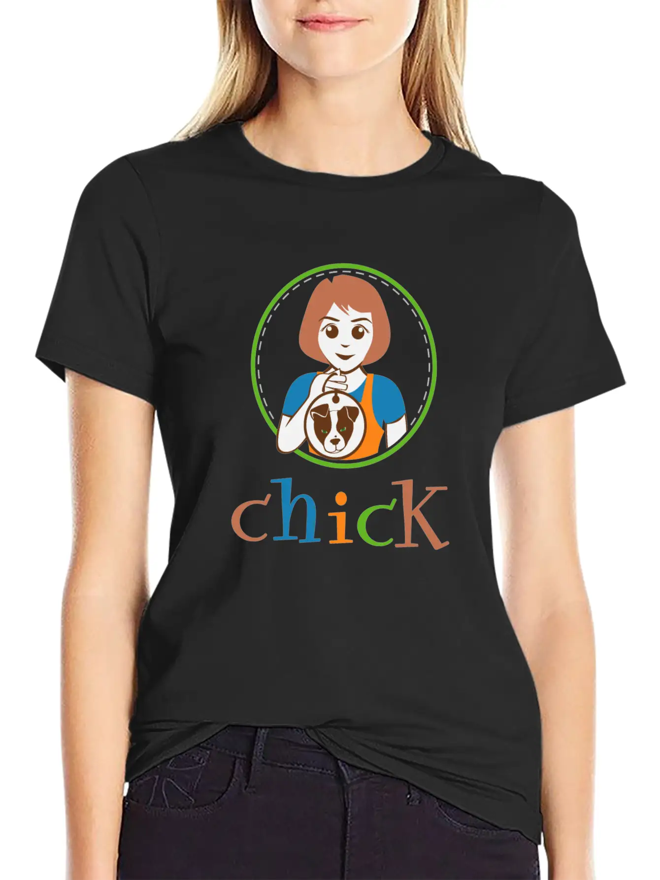 Anime Character Girl With A Dog Tag Classic Cotton Tee – Unisex Comfort For Any Season