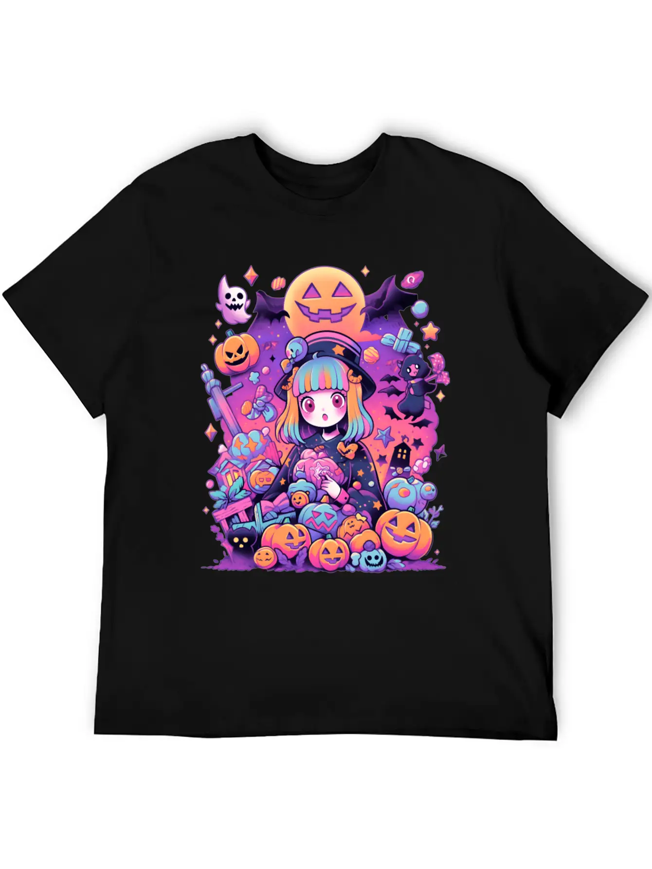Anime Girl Aesthetic Halloween Unisex Casual T-Shirt – Clean Design For Daily Comfort