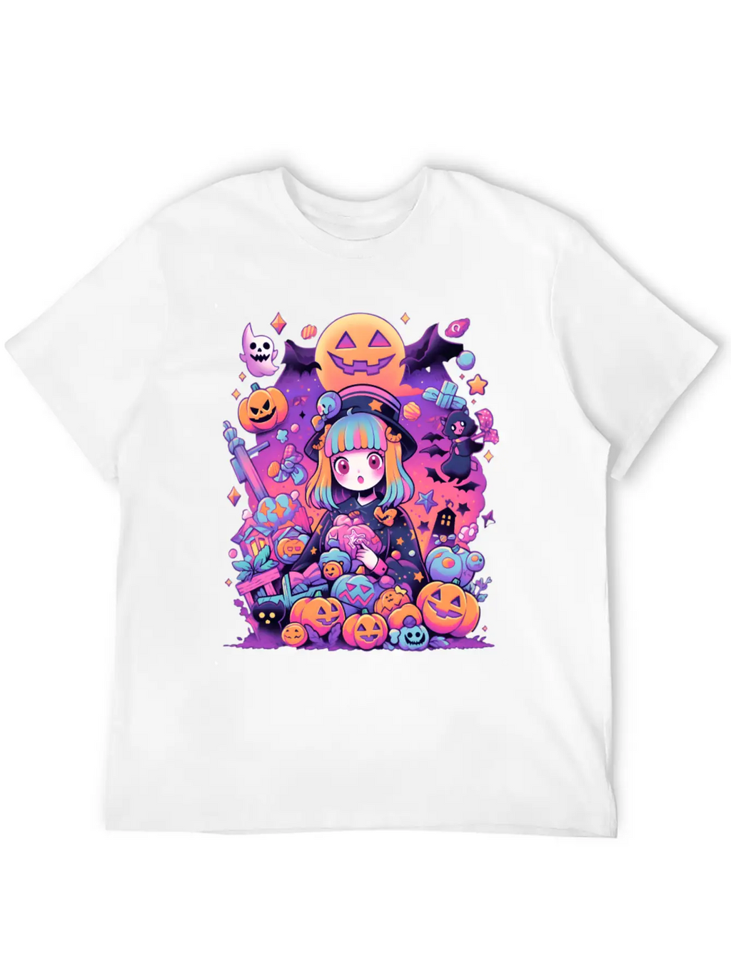 Anime Girl Aesthetic Halloween Unisex Casual T-Shirt – Clean Design For Daily Comfort