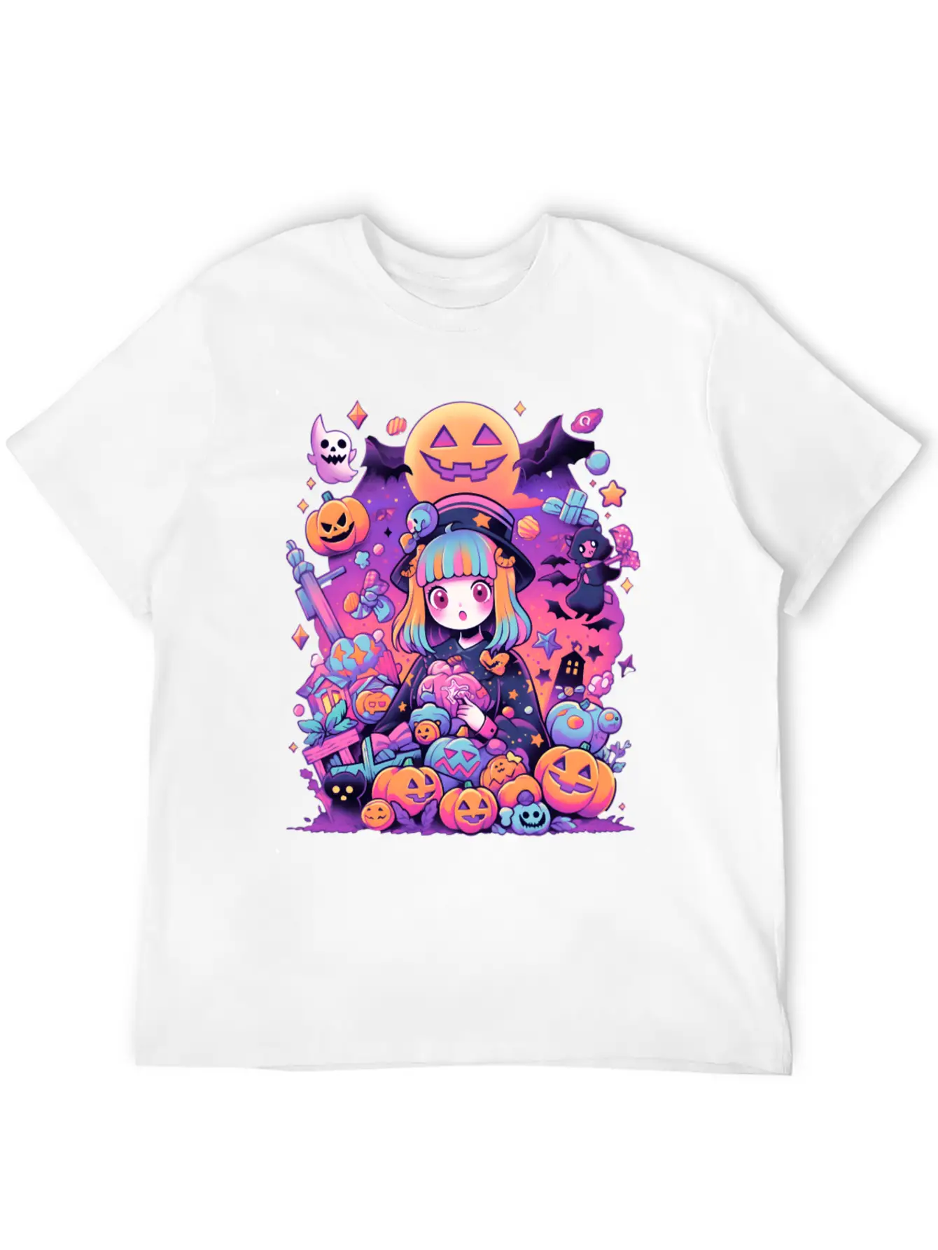 Anime Girl Aesthetic Halloween Unisex Casual T-Shirt – Clean Design For Daily Comfort