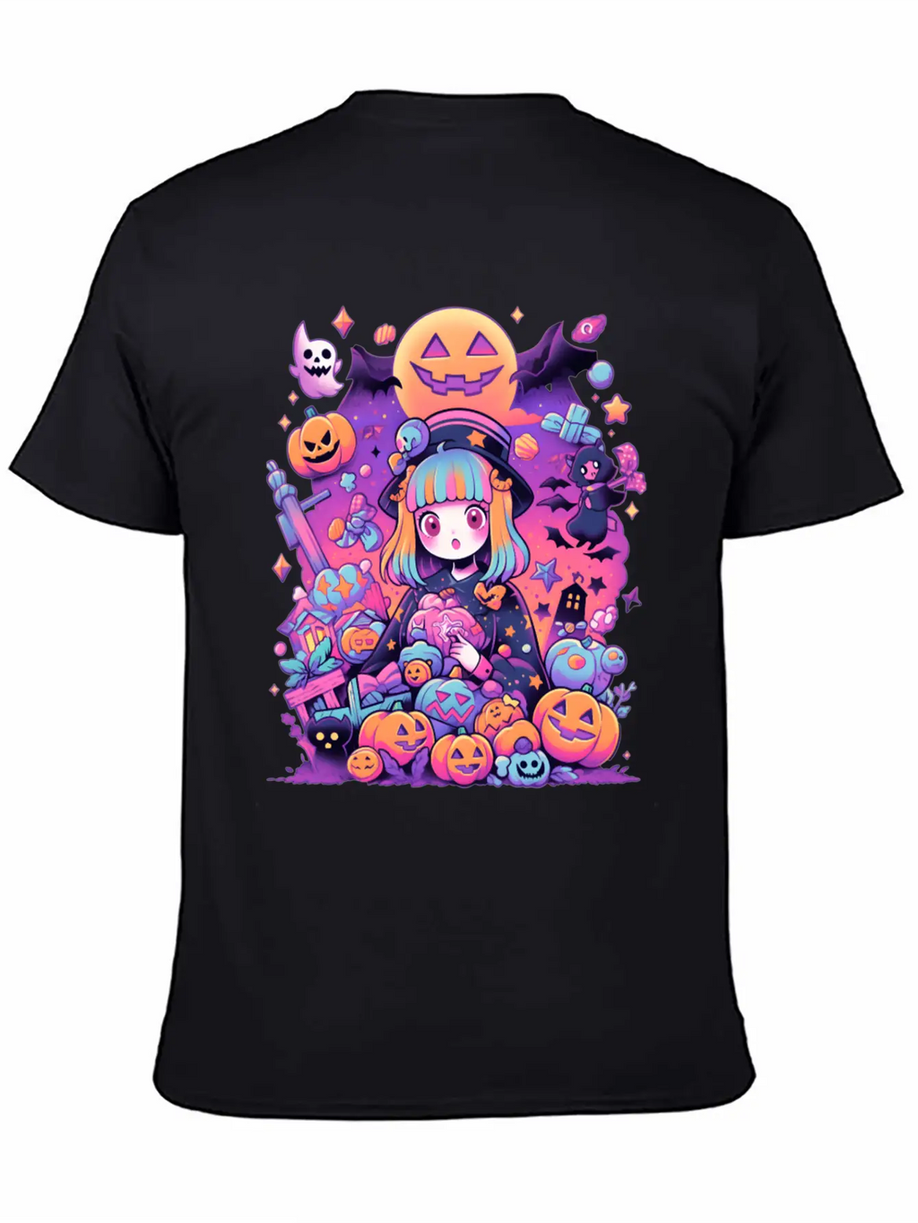 Anime Girl Aesthetic Halloween Unisex Casual T-Shirt – Clean Design For Daily Comfort