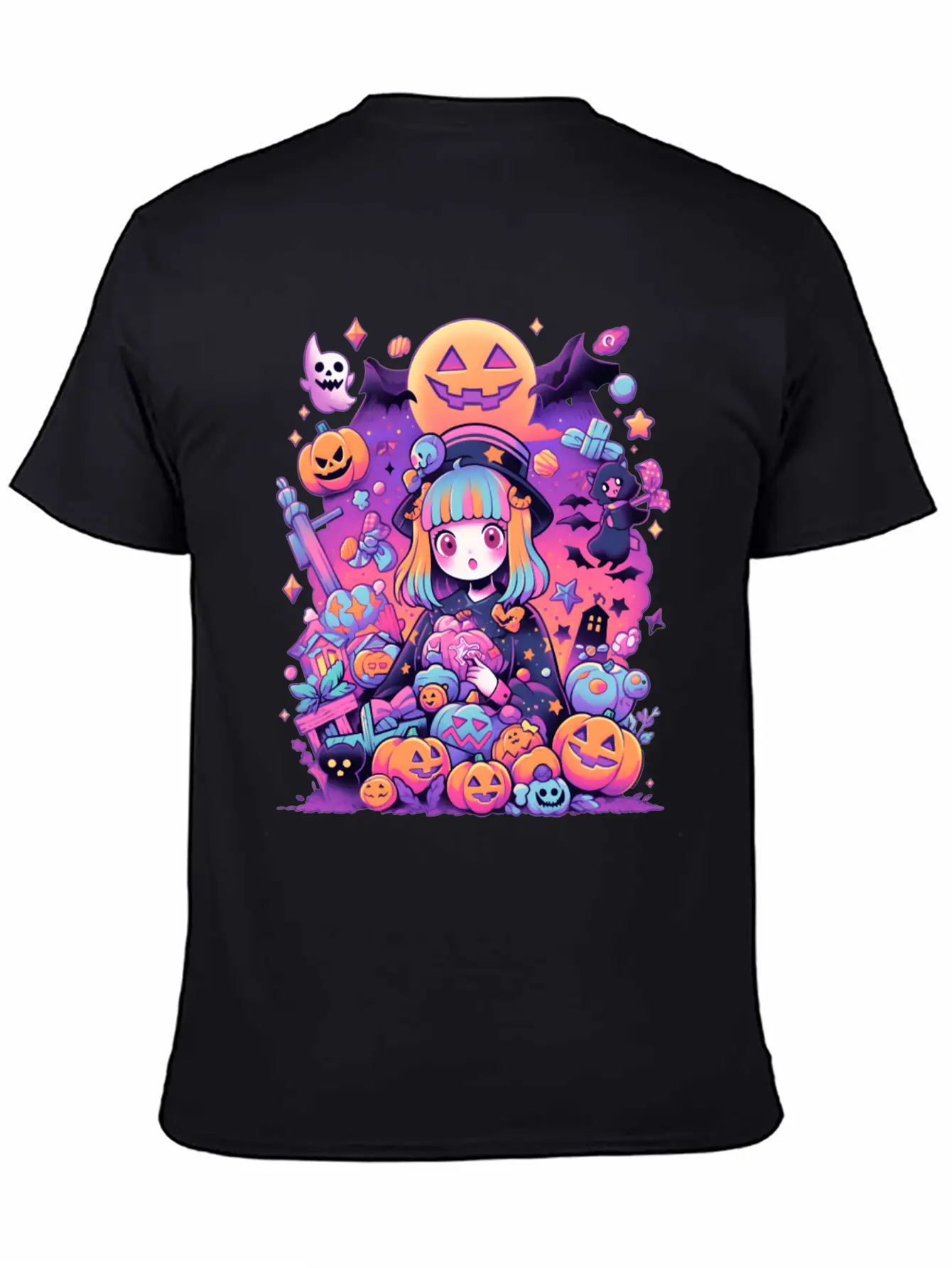 Anime Girl Aesthetic Halloween Unisex Casual T-Shirt – Clean Design For Daily Comfort