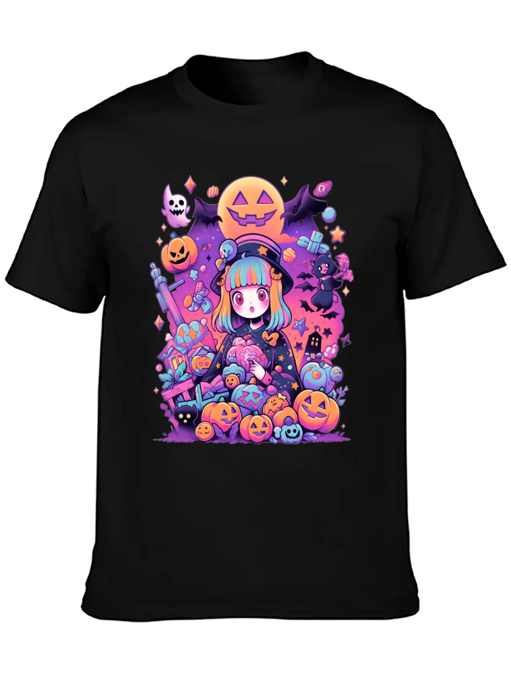 Anime Girl Aesthetic Halloween Unisex Casual T-Shirt – Clean Design For Daily Comfort
