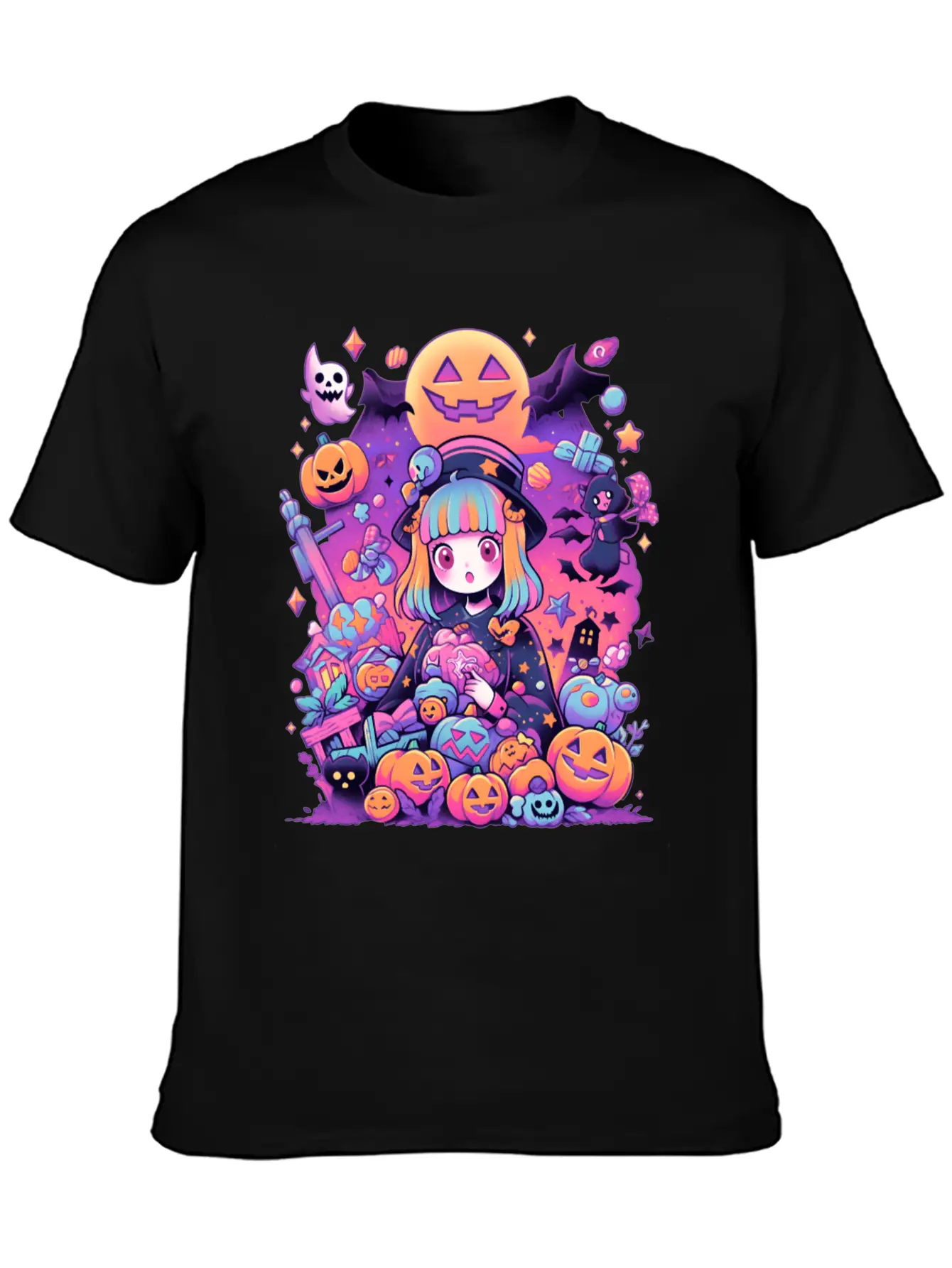 Anime Girl Aesthetic Halloween Unisex Casual T-Shirt – Clean Design For Daily Comfort