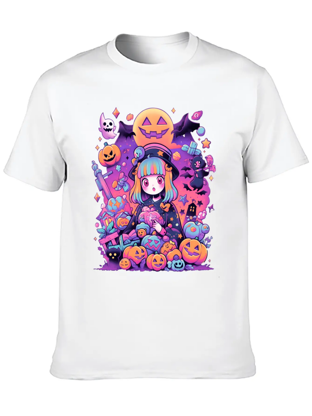 Anime Girl Aesthetic Halloween Unisex Casual T-Shirt – Clean Design For Daily Comfort