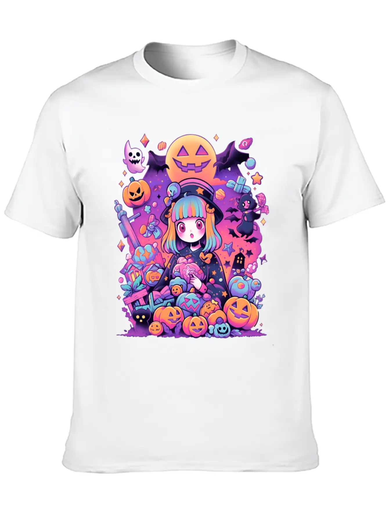 Anime Girl Aesthetic Halloween Unisex Casual T-Shirt – Clean Design For Daily Comfort