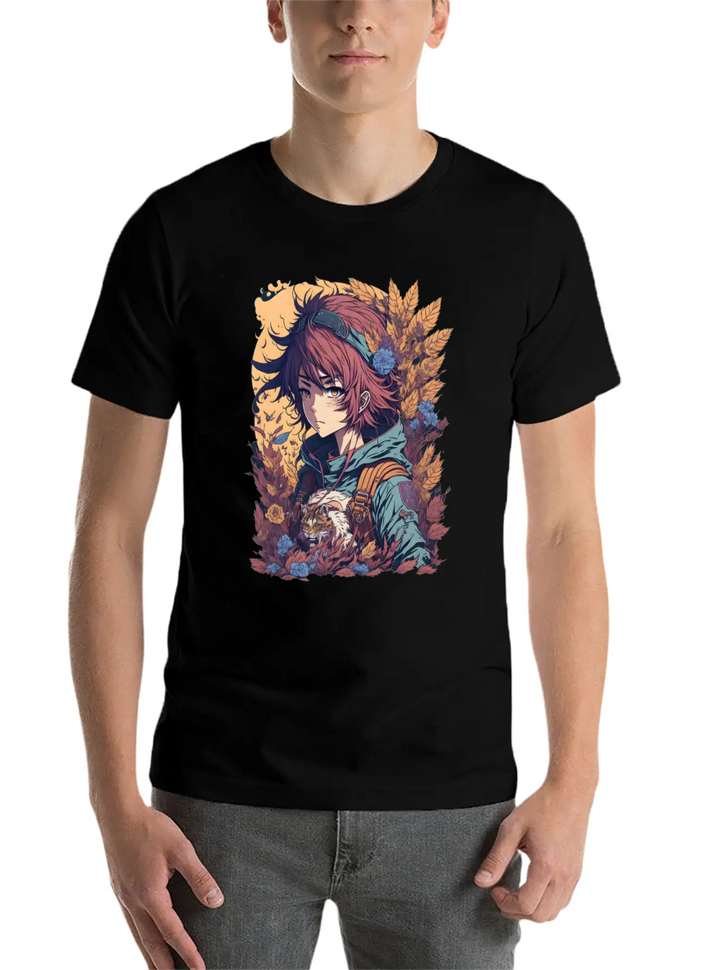 Anime Jungle Lion Girl Relaxed Everyday Tee – Lightweight And Durable Cotton