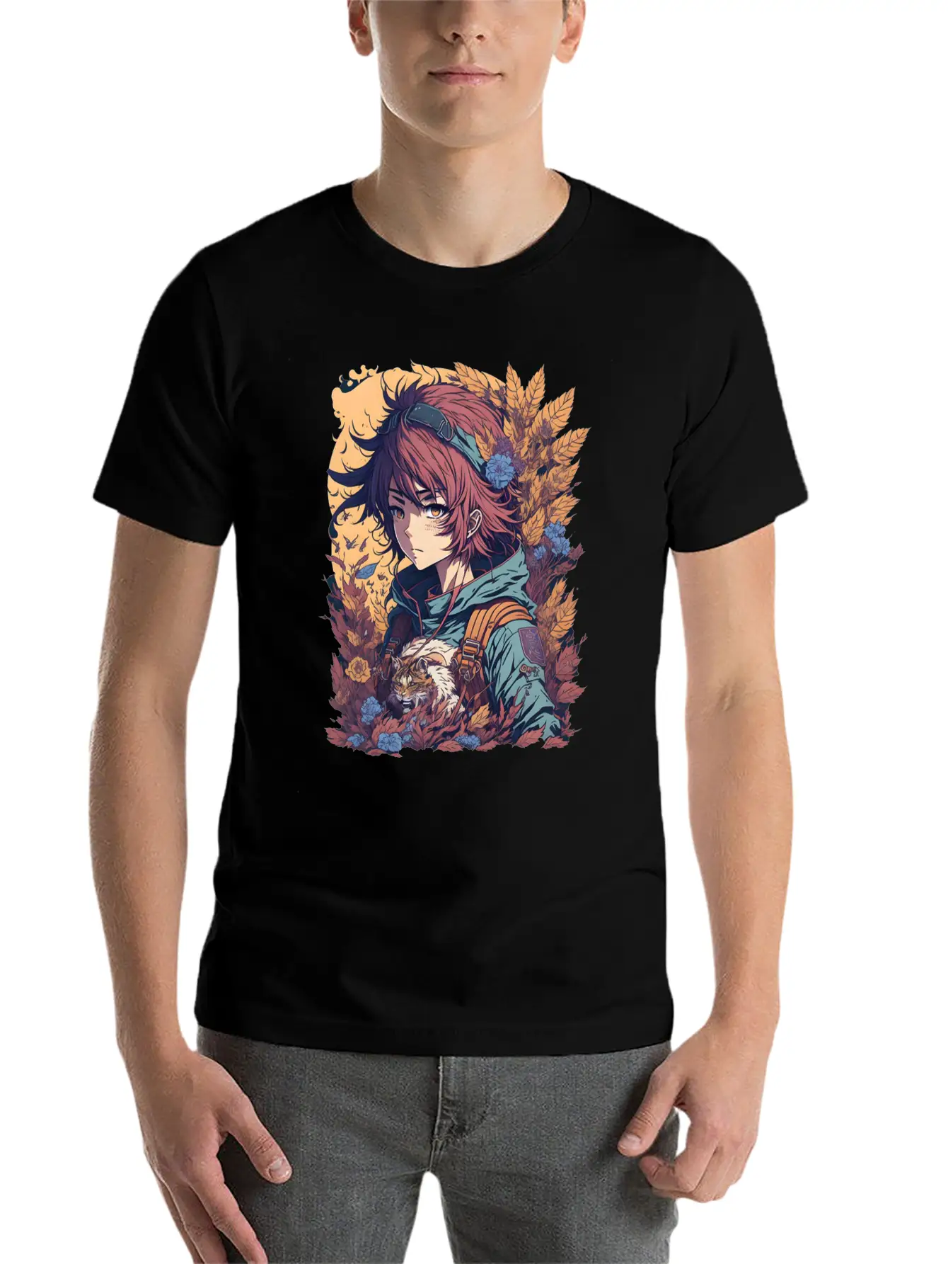 Anime Jungle Lion Girl Relaxed Everyday Tee – Lightweight And Durable Cotton