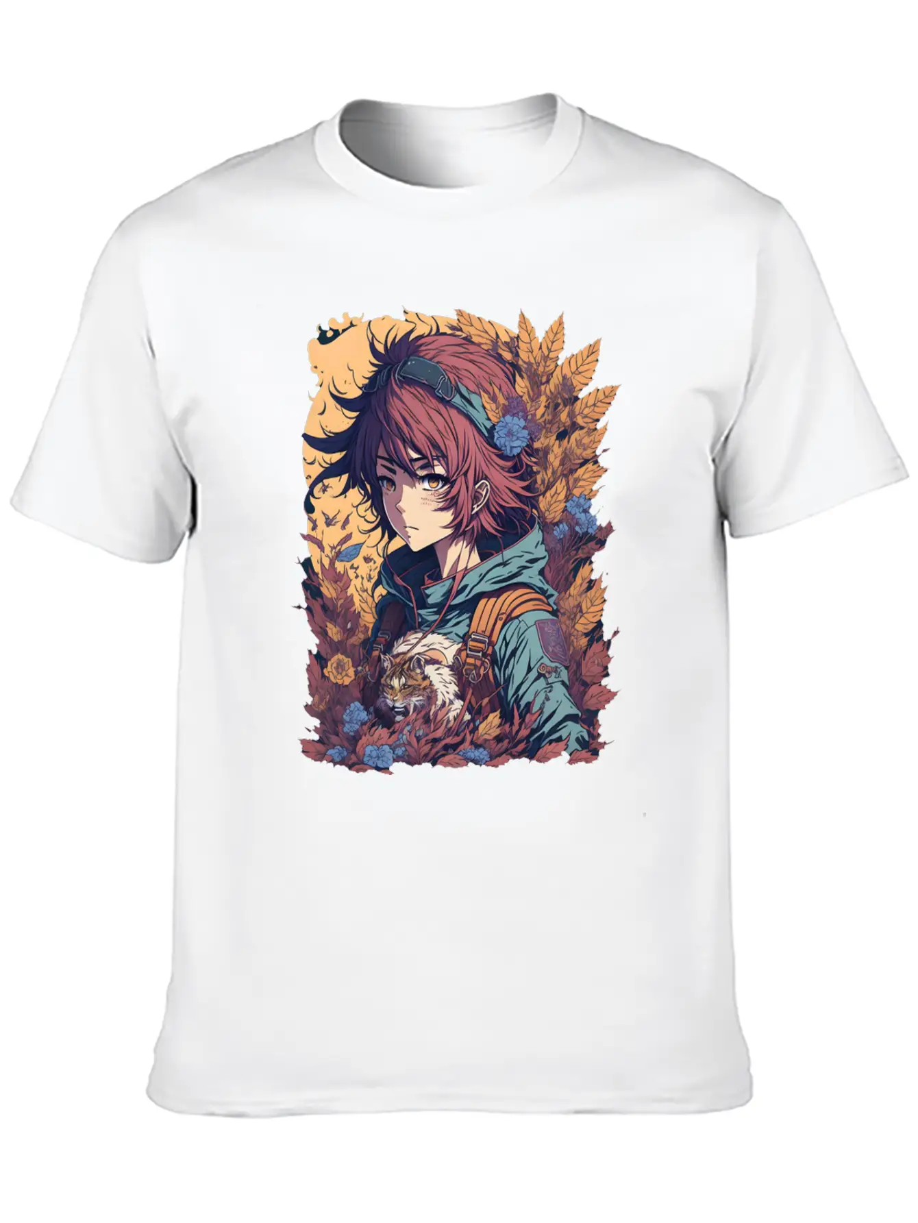 Anime Jungle Lion Girl Relaxed Everyday Tee – Lightweight And Durable Cotton