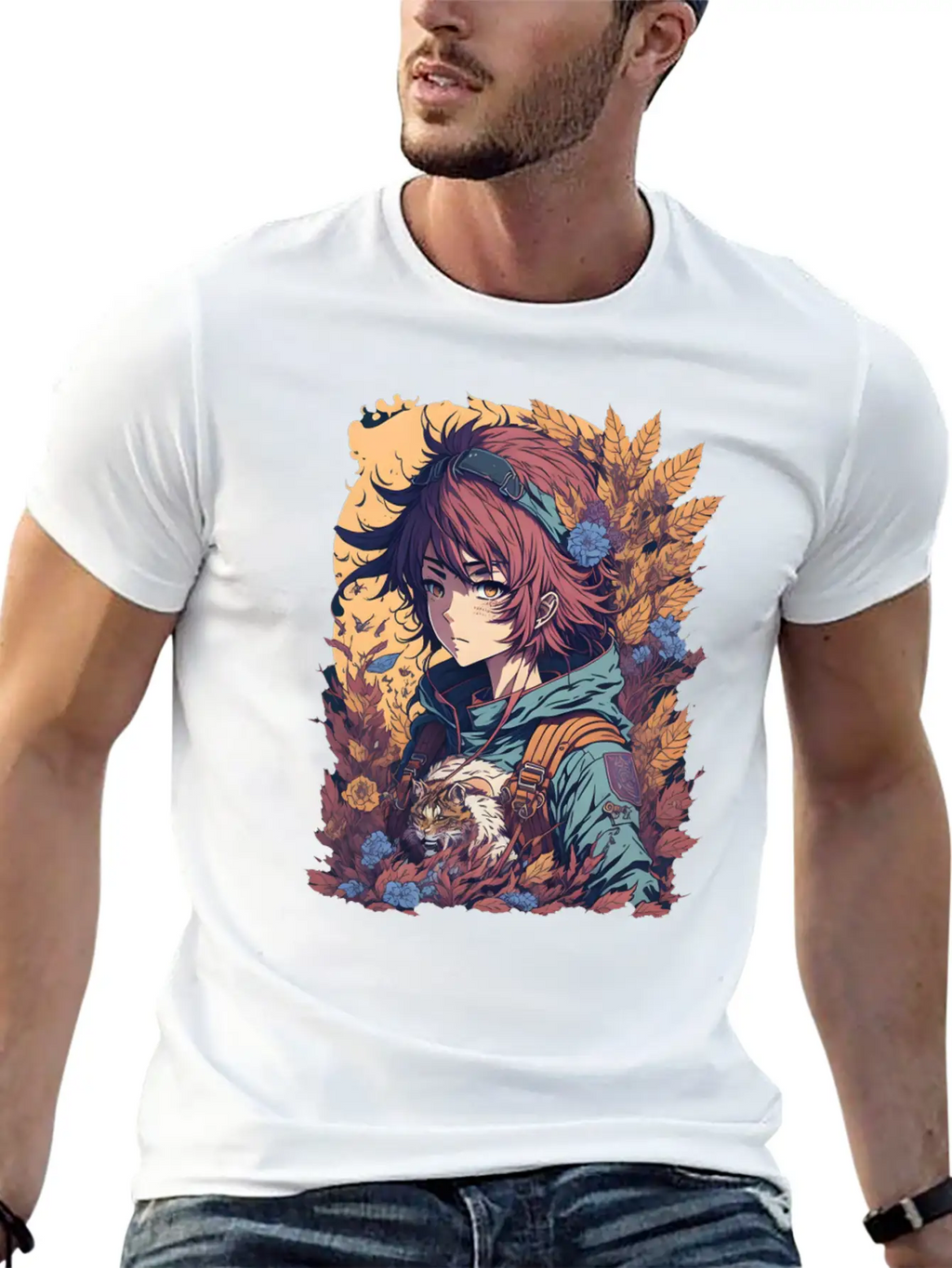 Anime Jungle Lion Girl Relaxed Everyday Tee – Lightweight And Durable Cotton