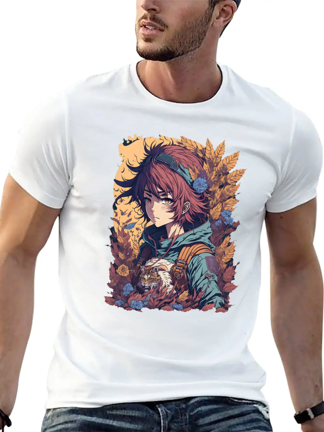 Anime Jungle Lion Girl Relaxed Everyday Tee – Lightweight And Durable Cotton