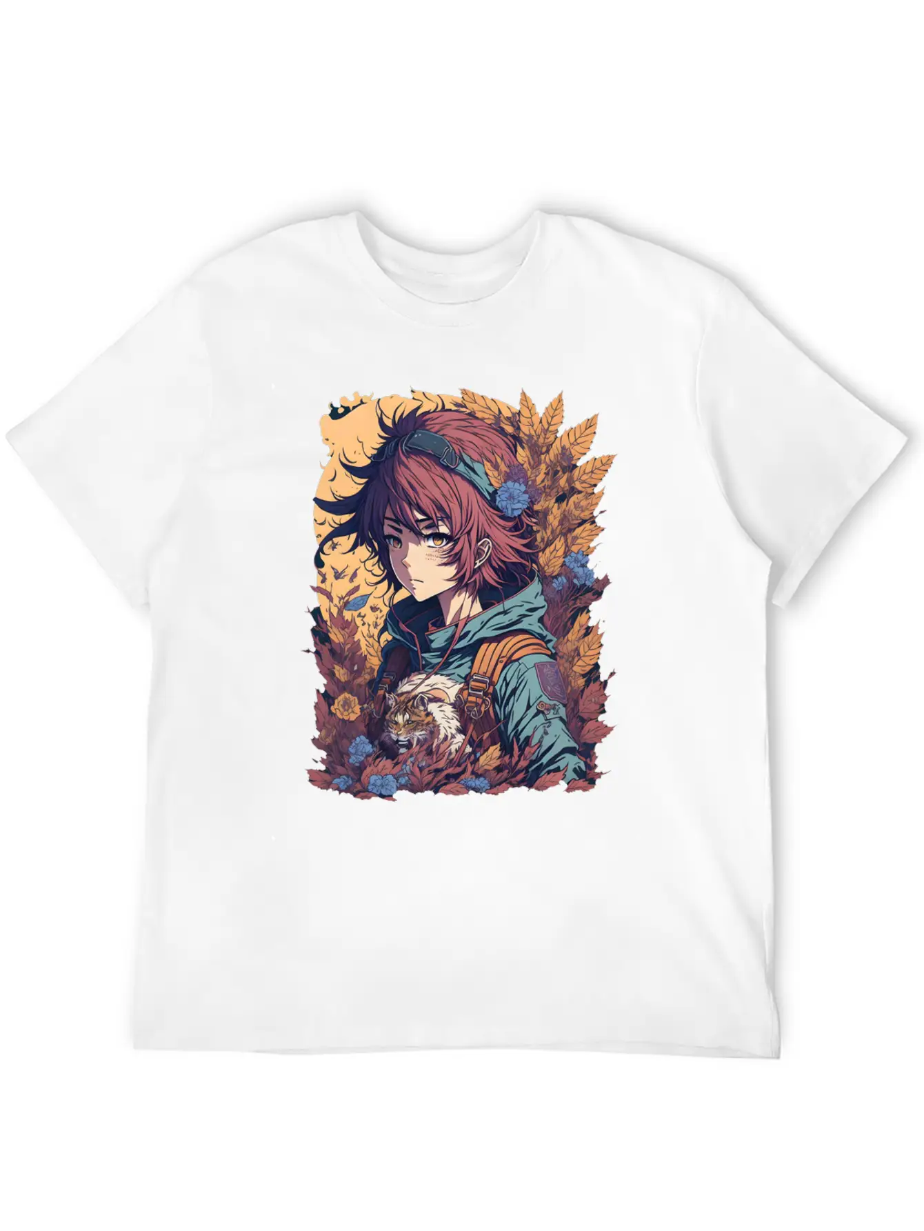 Anime Jungle Lion Girl Relaxed Everyday Tee – Lightweight And Durable Cotton