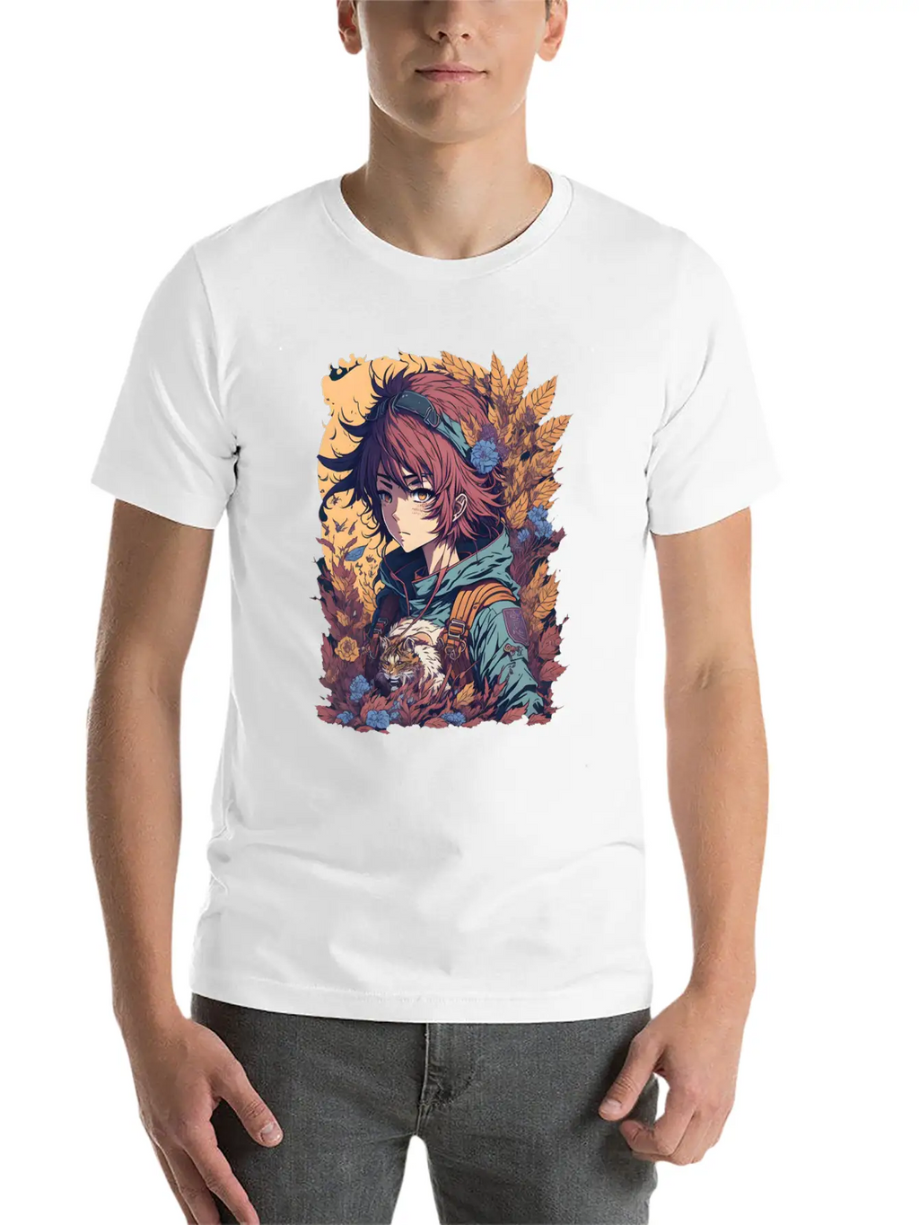 Anime Jungle Lion Girl Relaxed Everyday Tee – Lightweight And Durable Cotton