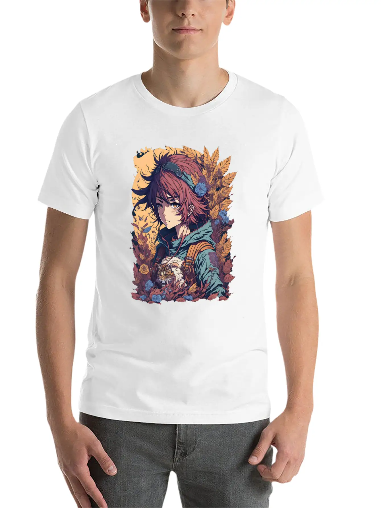 Anime Jungle Lion Girl Relaxed Everyday Tee – Lightweight And Durable Cotton