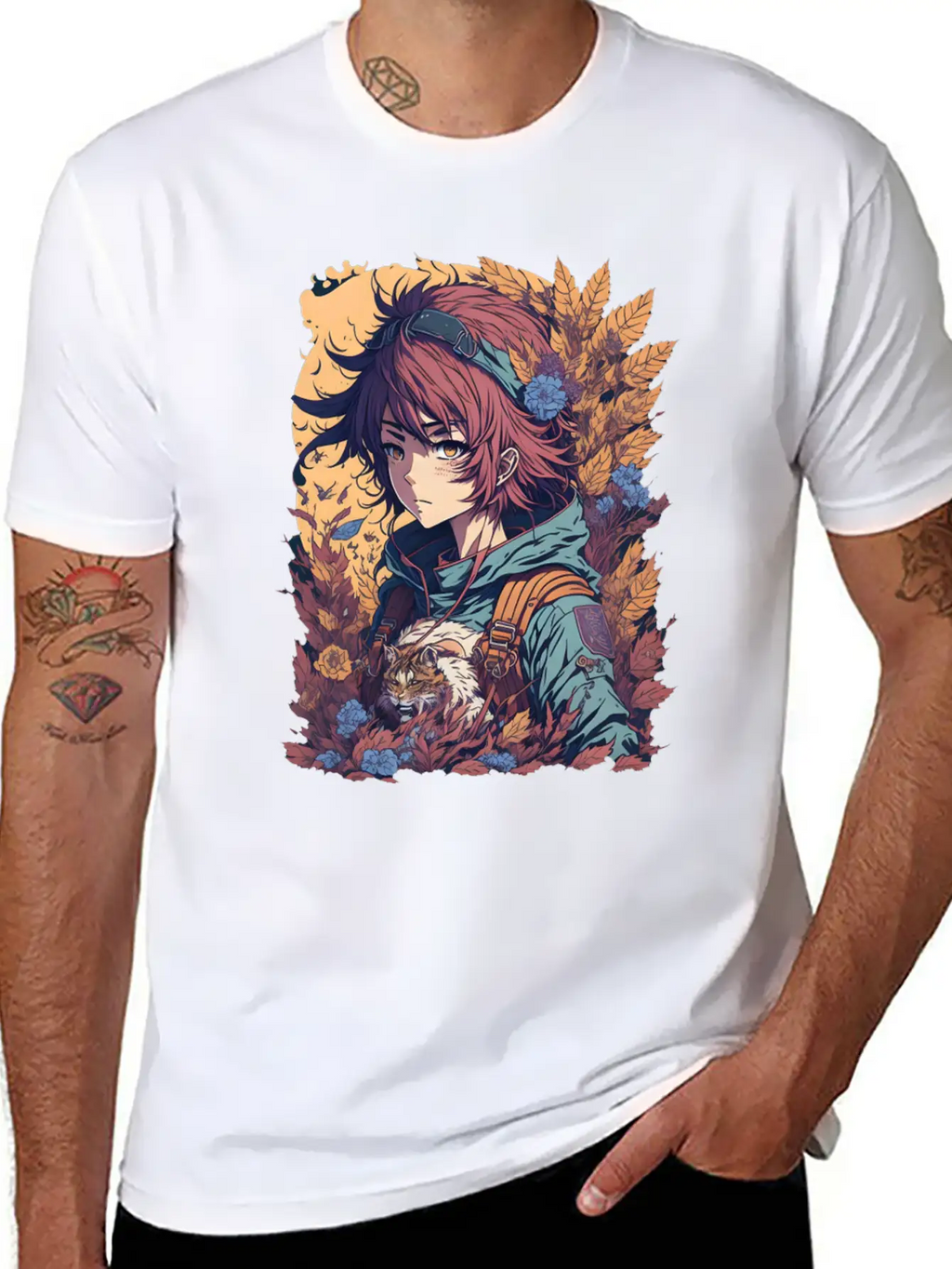 Anime Jungle Lion Girl Relaxed Everyday Tee – Lightweight And Durable Cotton