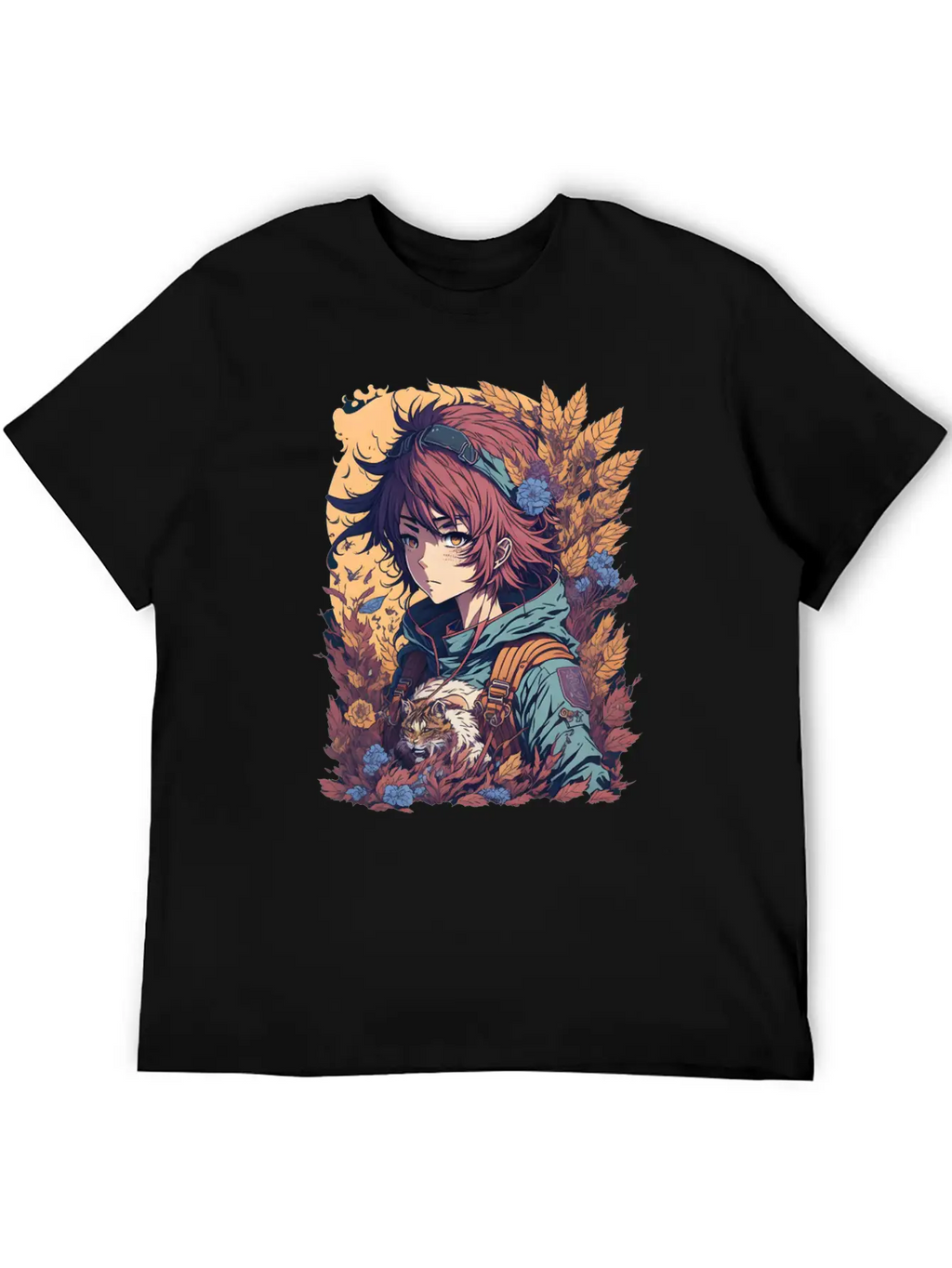 Anime Jungle Lion Girl Relaxed Everyday Tee – Lightweight And Durable Cotton