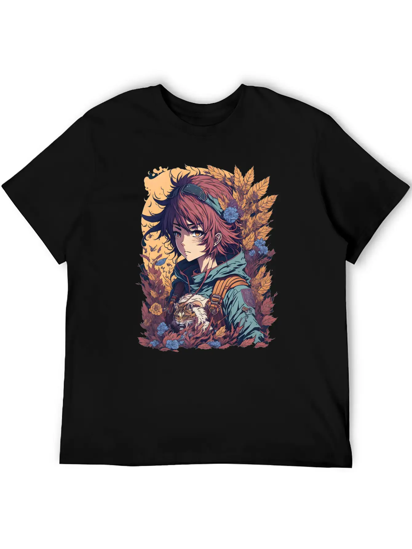 Anime Jungle Lion Girl Relaxed Everyday Tee – Lightweight And Durable Cotton