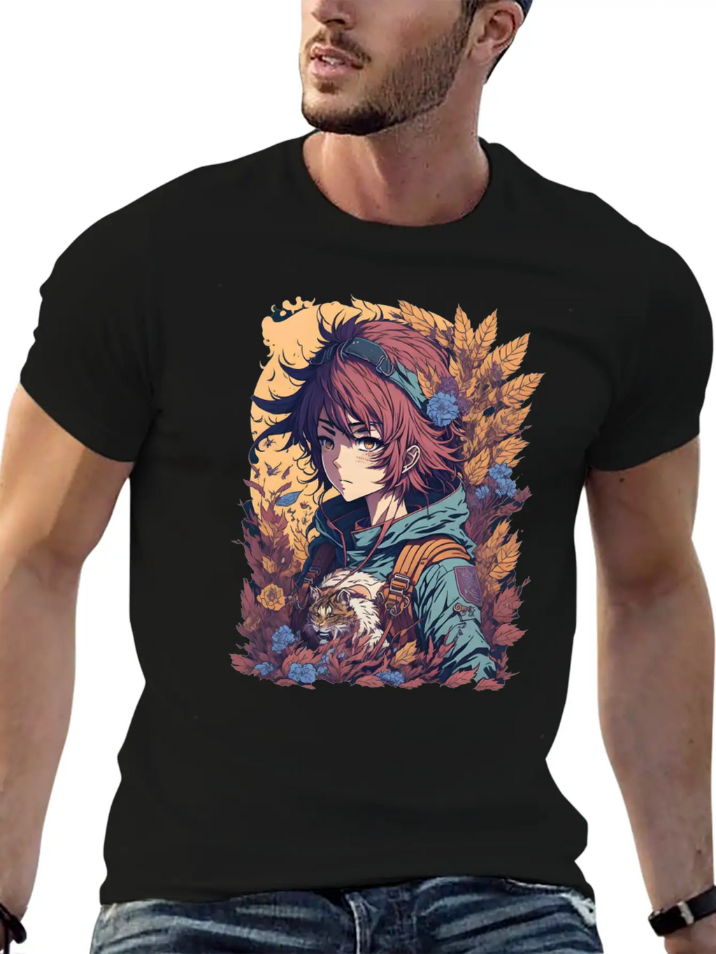 Anime Jungle Lion Girl Relaxed Everyday Tee – Lightweight And Durable Cotton