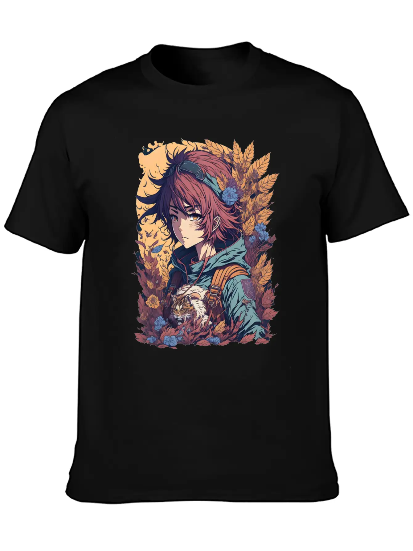 Anime Jungle Lion Girl Relaxed Everyday Tee – Lightweight And Durable Cotton