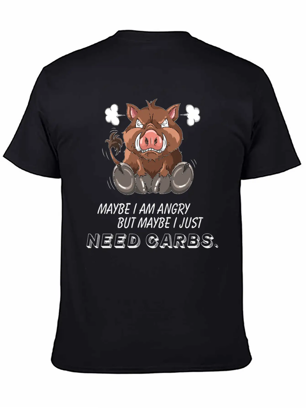 Annoyed Wild Boar Low Carb Diet Illustration Basic Graphic T-Shirt – Daily Comfort In Soft Cotton