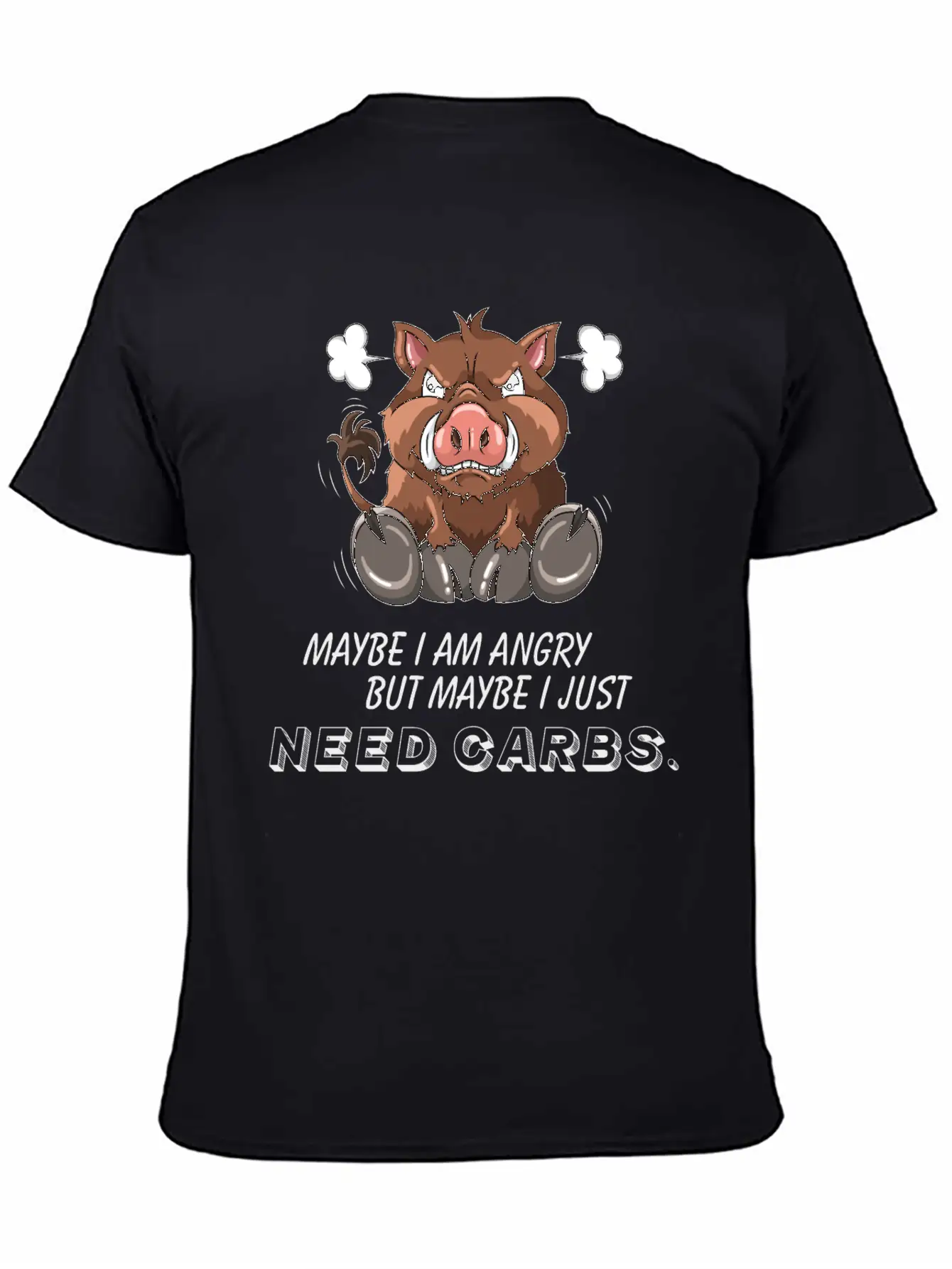 Annoyed Wild Boar Low Carb Diet Illustration Basic Graphic T-Shirt – Daily Comfort In Soft Cotton