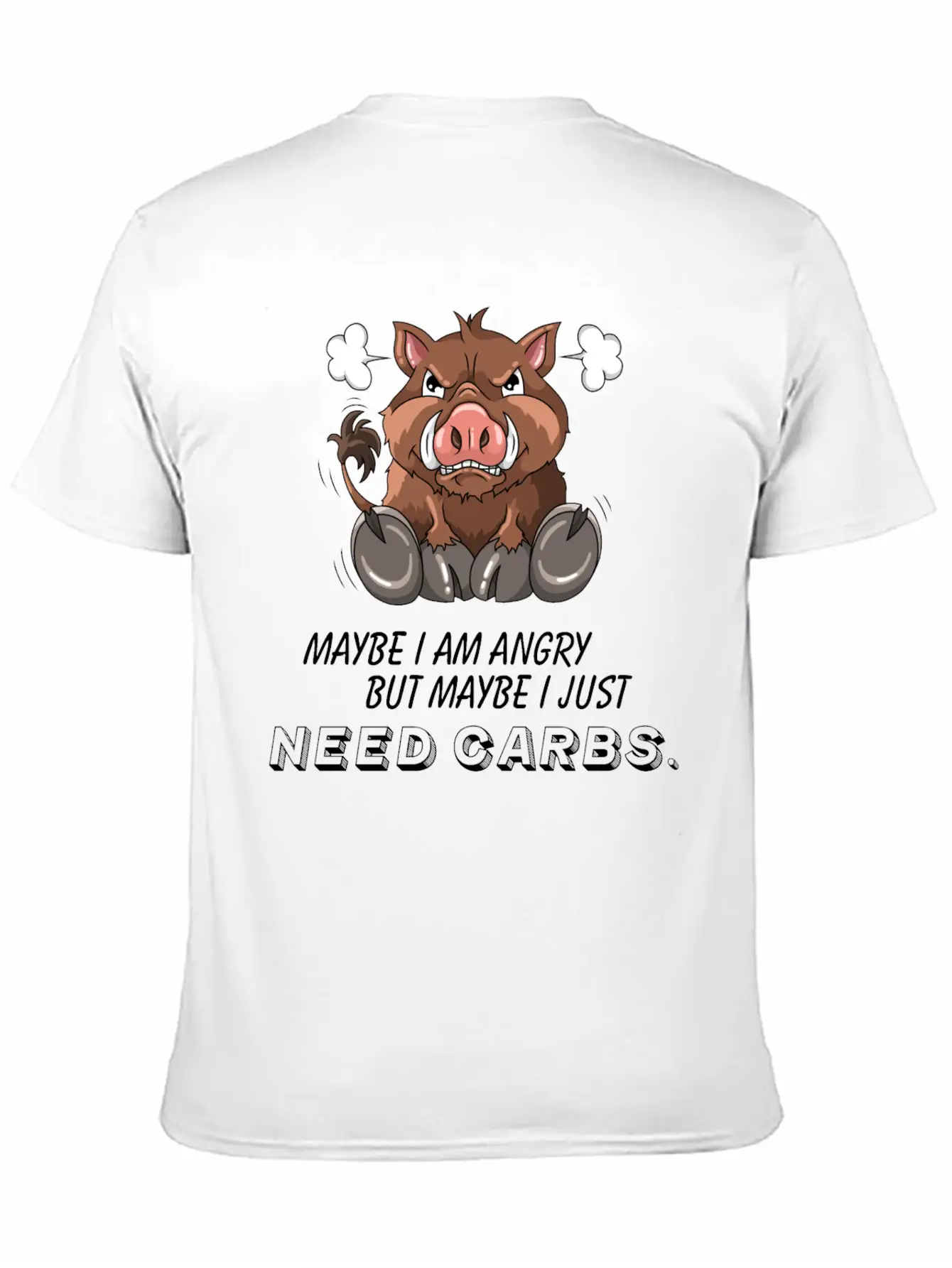 Annoyed Wild Boar Low Carb Diet Illustration Basic Graphic T-Shirt – Daily Comfort In Soft Cotton