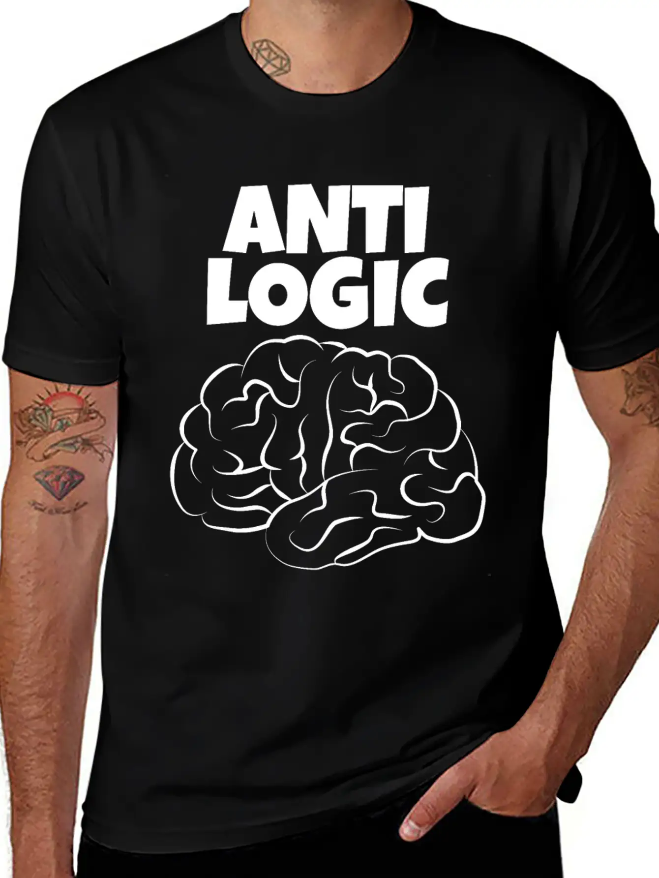 Anti Logic A Design For Thinkers With Brains Relaxed Everyday Tee – Lightweight And Durable Cotton