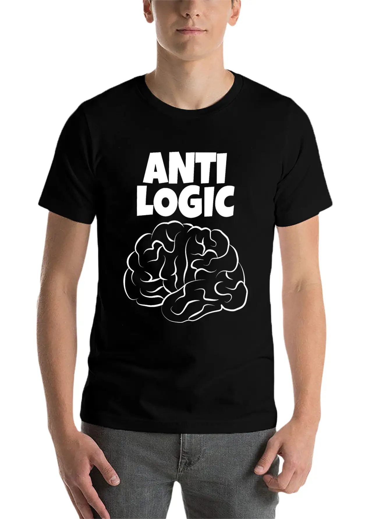 Anti Logic A Design For Thinkers With Brains Relaxed Everyday Tee – Lightweight And Durable Cotton
