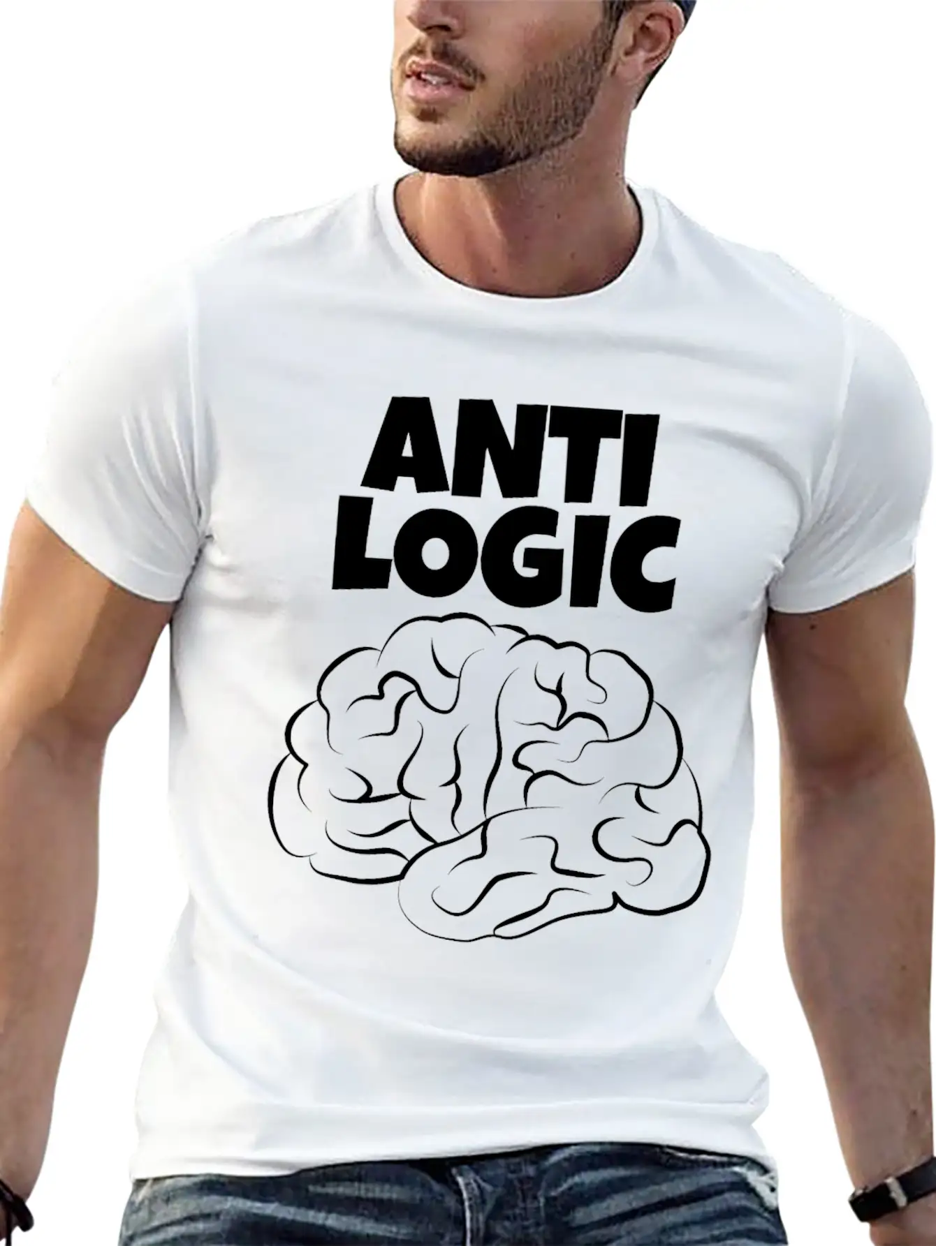 Anti Logic A Design For Thinkers With Brains Relaxed Everyday Tee – Lightweight And Durable Cotton