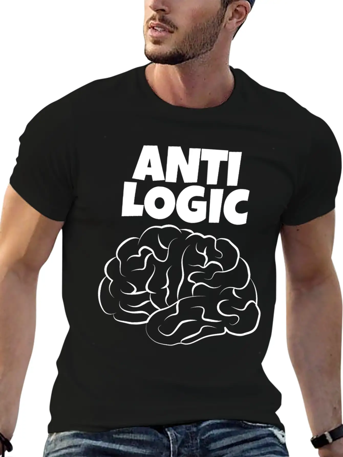 Anti Logic A Design For Thinkers With Brains Relaxed Everyday Tee – Lightweight And Durable Cotton