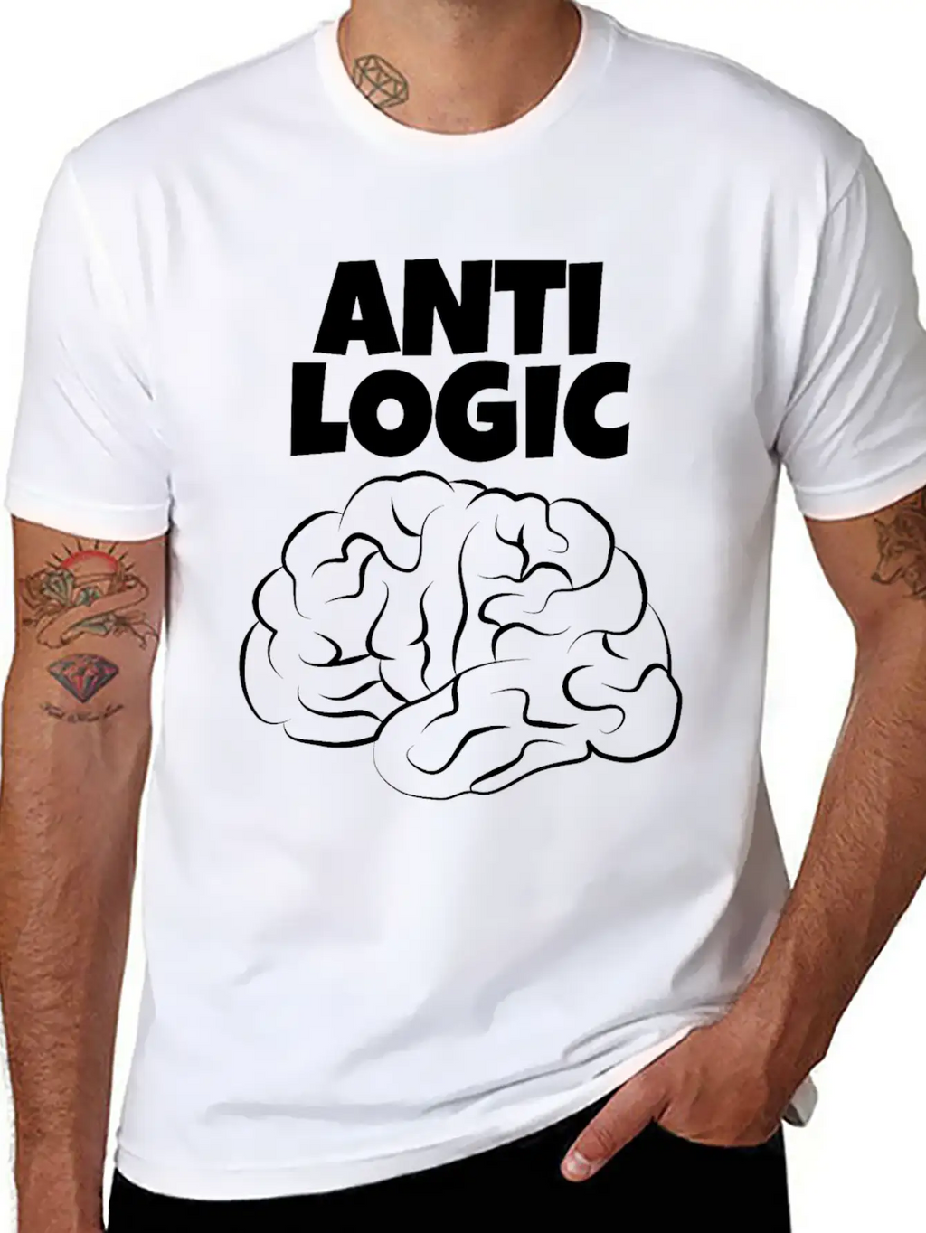 Anti Logic A Design For Thinkers With Brains Relaxed Everyday Tee – Lightweight And Durable Cotton