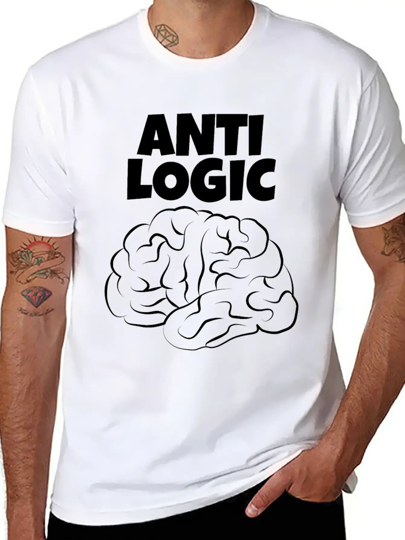 Anti Logic A Design For Thinkers With Brains Relaxed Everyday Tee – Lightweight And Durable Cotton