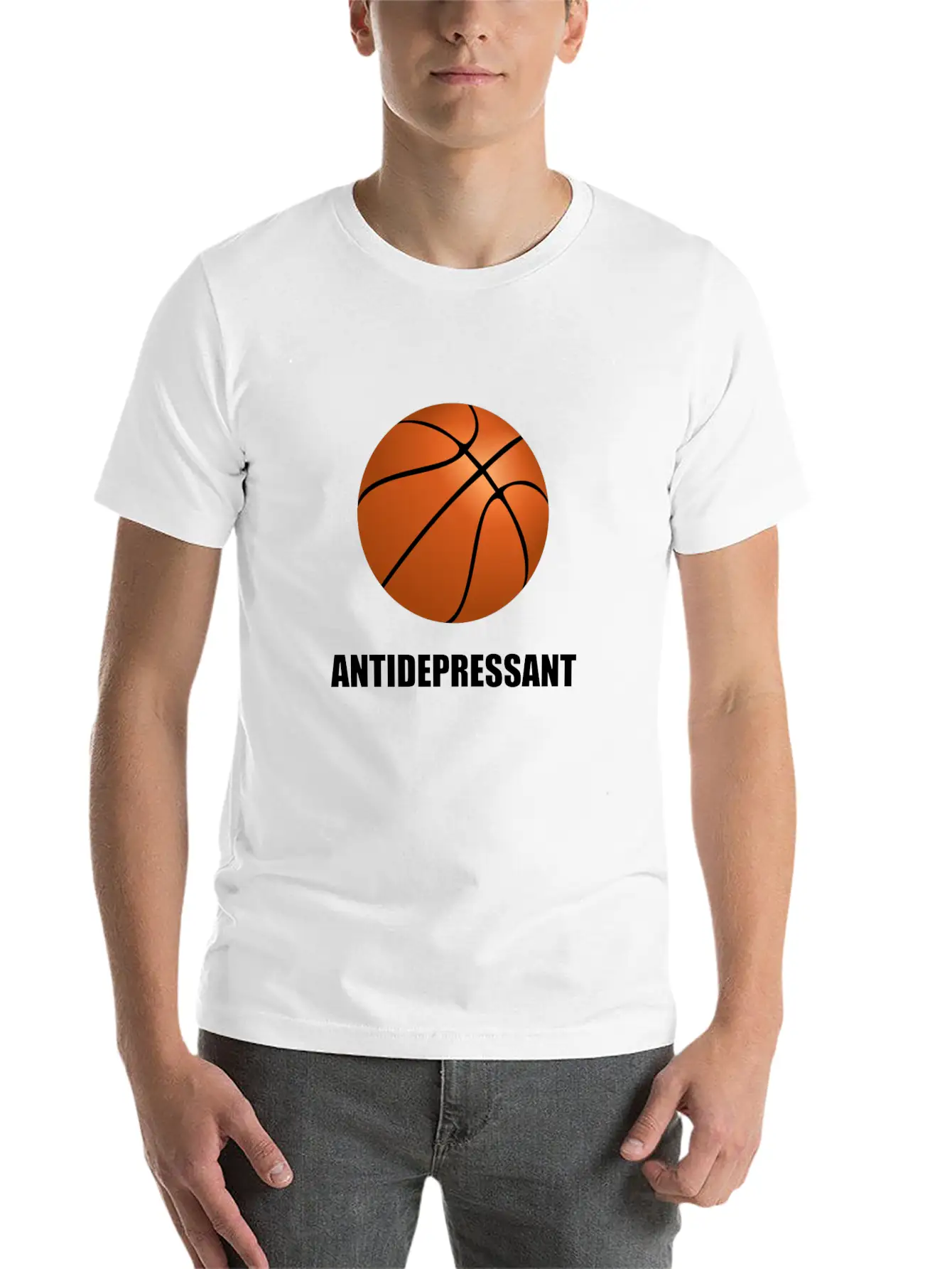 Antidepressant Basketball Modern Fit Casual T-Shirt – Clean And Versatile Design
