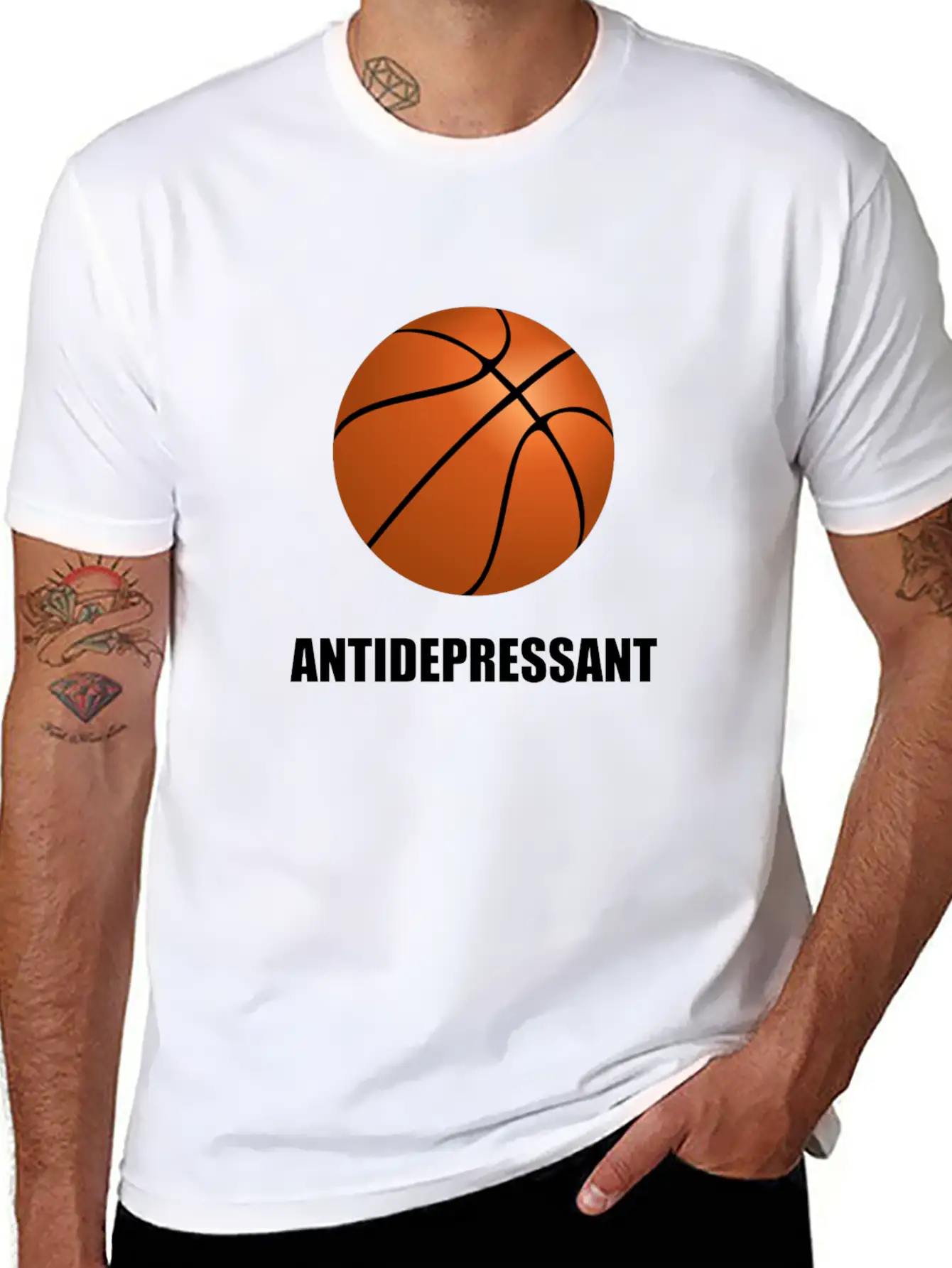Antidepressant Basketball Modern Fit Casual T-Shirt – Clean And Versatile Design