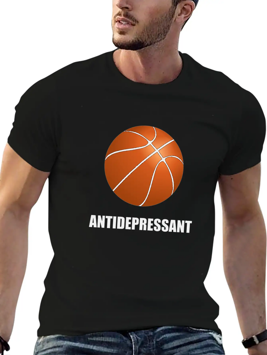 Antidepressant Basketball Modern Fit Casual T-Shirt – Clean And Versatile Design