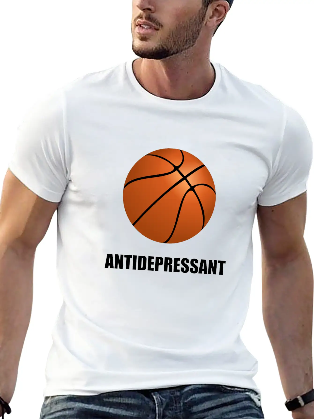 Antidepressant Basketball Modern Fit Casual T-Shirt – Clean And Versatile Design