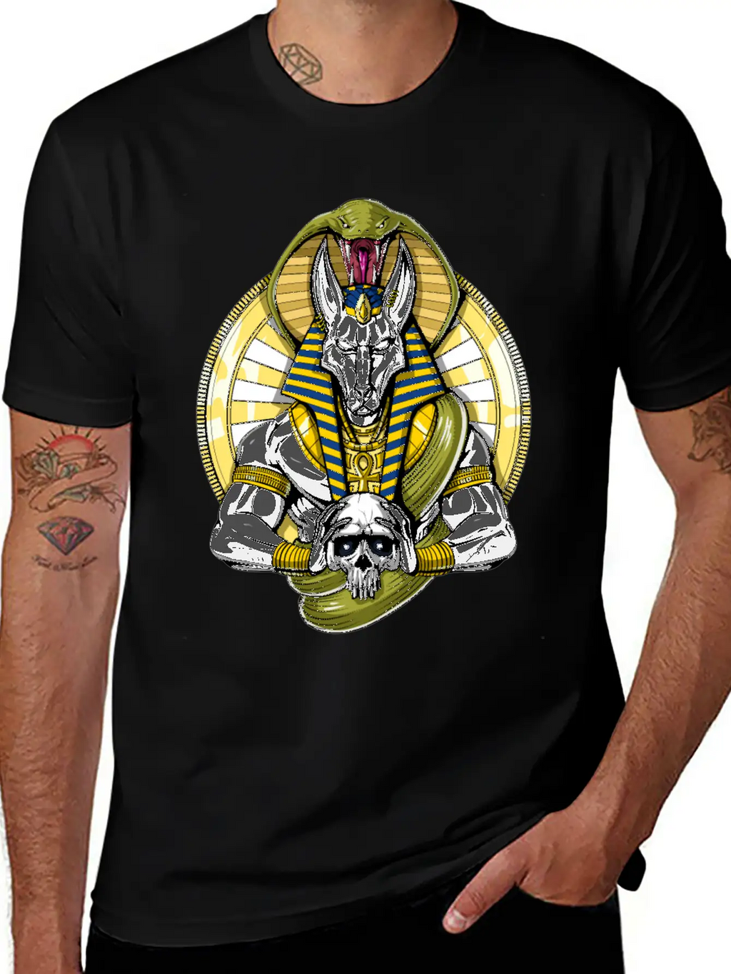Anubis Egyptian God Wolf Basic Graphic T-Shirt – Daily Comfort In Soft Cotton