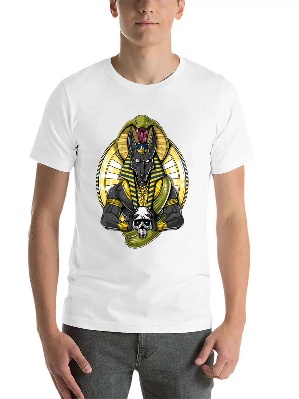 Anubis Egyptian God Wolf Basic Graphic T-Shirt – Daily Comfort In Soft Cotton